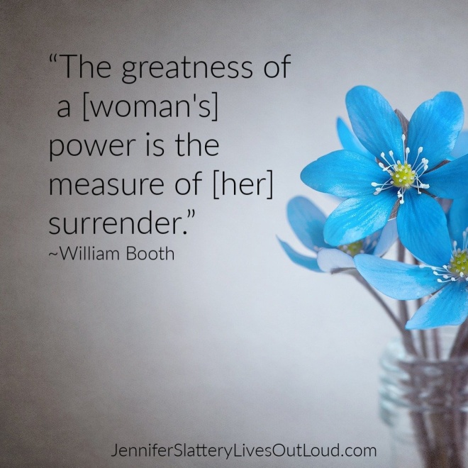 quote on surrender with flower in background